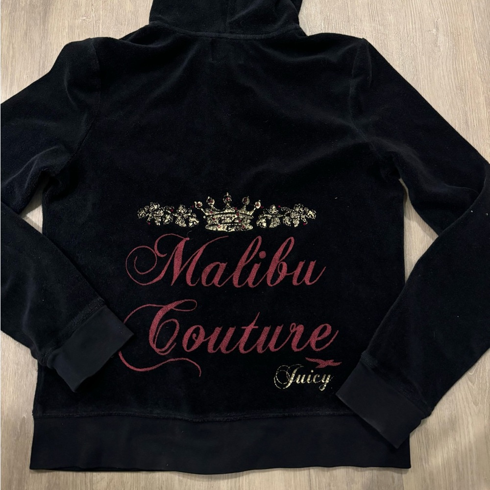 Y2K Vintage Juicy Couture Malibu Studded Women’s Zip Up Hoodie Size XL